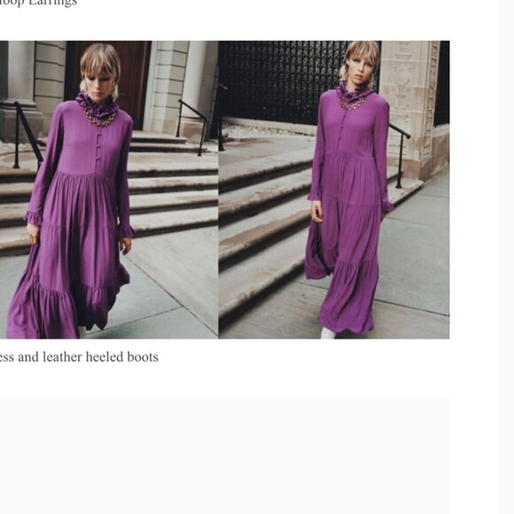 ZARA WOMEN FLOWING PURPLE LONG DRESS WITH RUFFLES SIZE XS NEW WITH TAG! - Picture 6 of 12